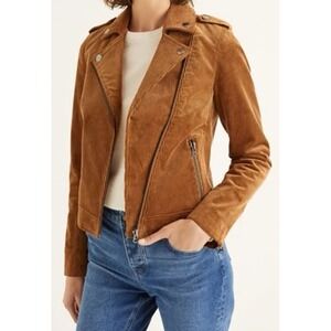 Boden Corduroy Moto Jacket Brown Asymmetrical Zip Women US 14